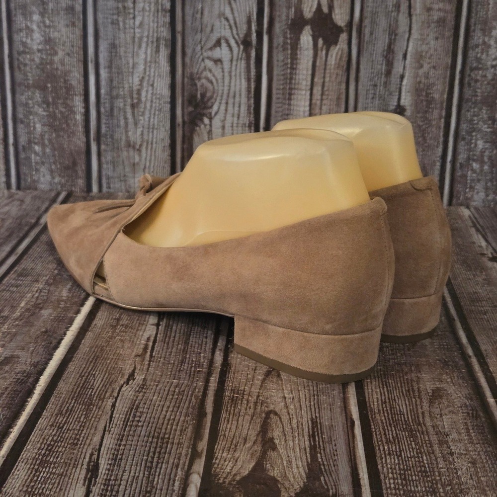 Sz 7 B Womens Cole Haan Viola Skimmer Whiskey Suede Pointed Toe Bow Shoes VGUC - Picture 7 of 12